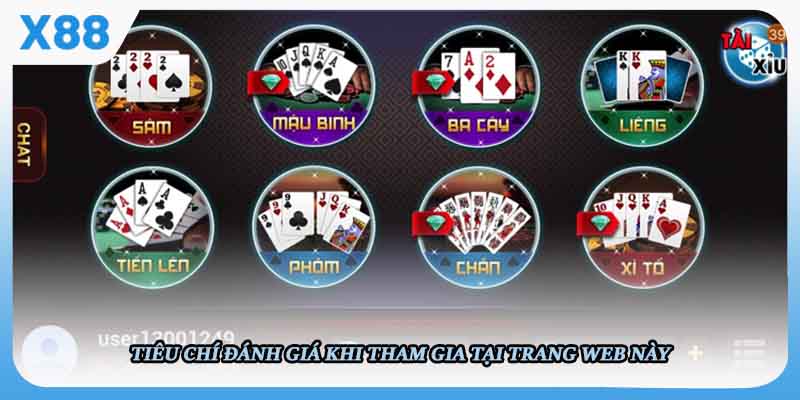 Tiêu chí đánh giá khi tham gia tại trang web này